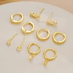 Boucles d'oreilles Gold Hoop pour femmes, 14K Boucles d'oreilles en plaqué or pour perçage multiple, boucles en doré Dainty