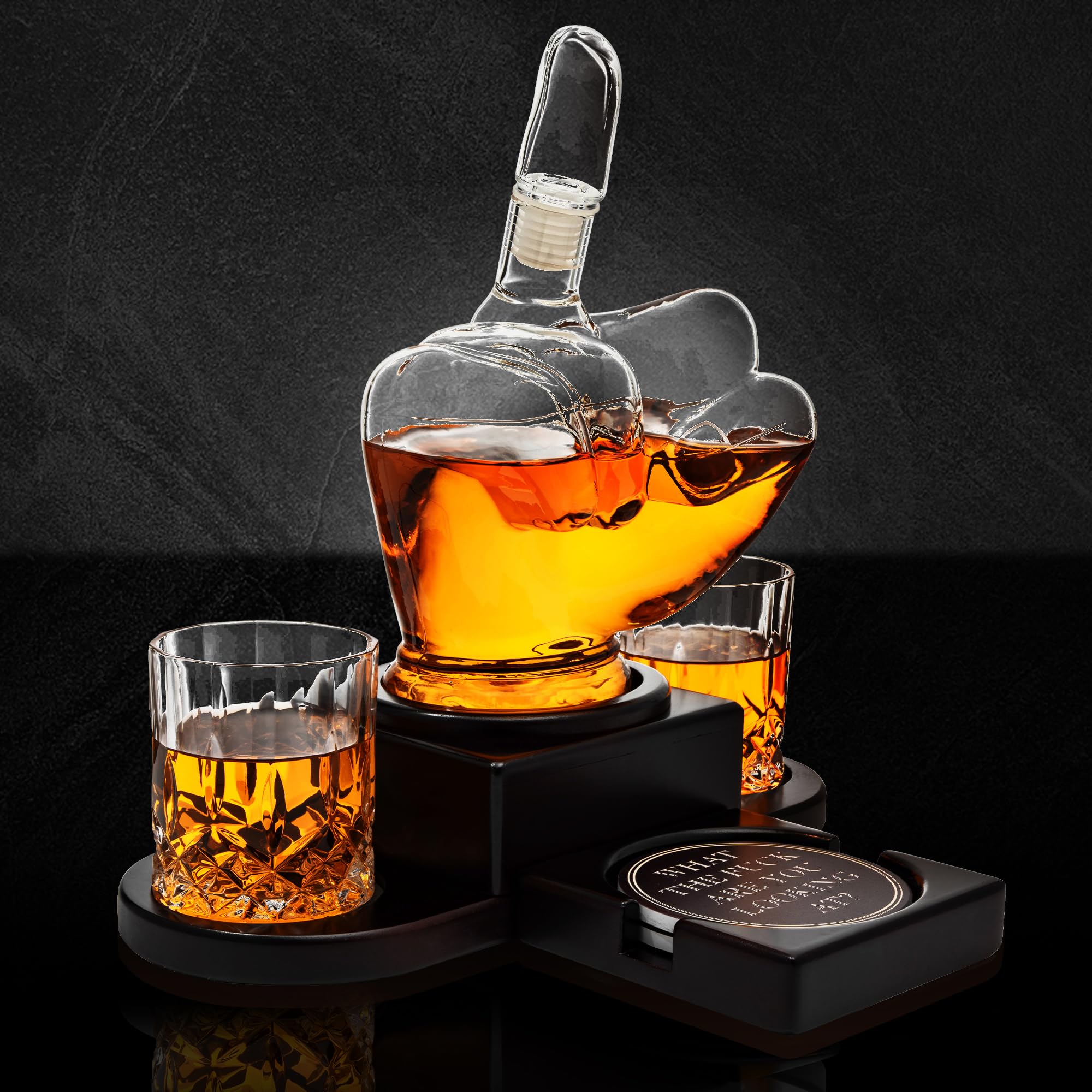 Carafe à décanter pour doigt d'honneur - Cadeau amusant - Pour whisky ou vin