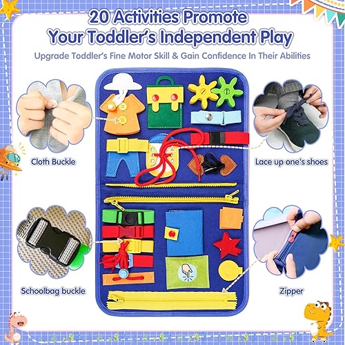 Miniatura 2 de Juguete Montessori de tablero ocupado para niños y niñas, regalo de cumpleaños de 1, 2, 3, 4 años, 10 páginas, juguetes esenciales de viaje para