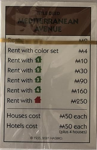Hasbro Paquete de cartas de monopolio (escrituras/títulos, oportunidad, cofre de la comunidad) - Nuevo símbolo de moneda monopolio