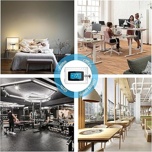 Miniatura 4 de Caja de bloqueo de termostato universal con llave, cubierta de caja de bloqueo de CA con llave, protector de termostato transparente de pared,