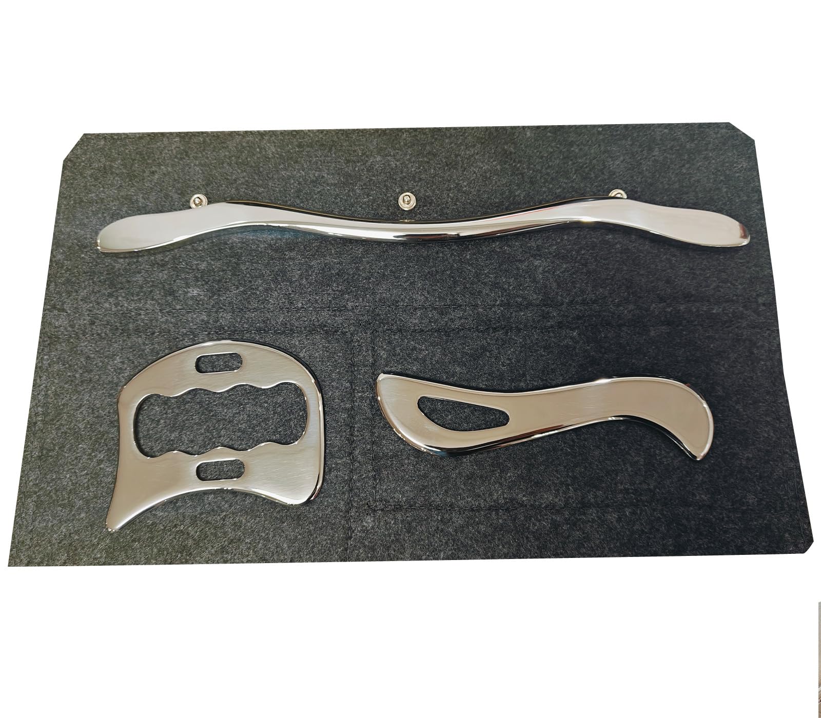 IASTM - Set di strumenti per massaggio Gua Sha in acciaio inox di grado medico, per terapia dei tessuti molli, utilizzato per schiena, braccia, gambe, spalle (set da 2 pezzi)