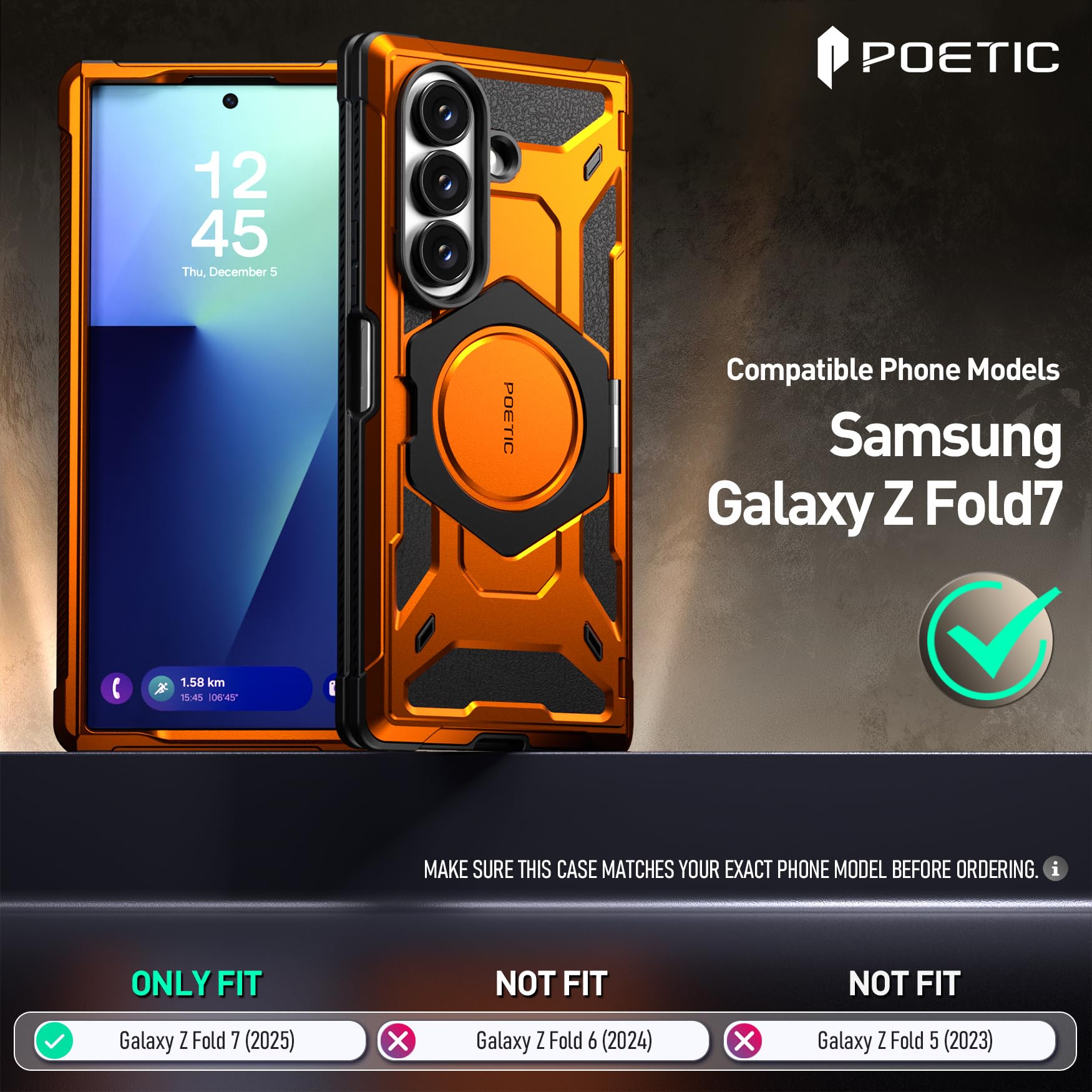 Amazon.co.jp: POETIC Spartan Samsung Galaxy Z Fold7 ケース [ヒンジ