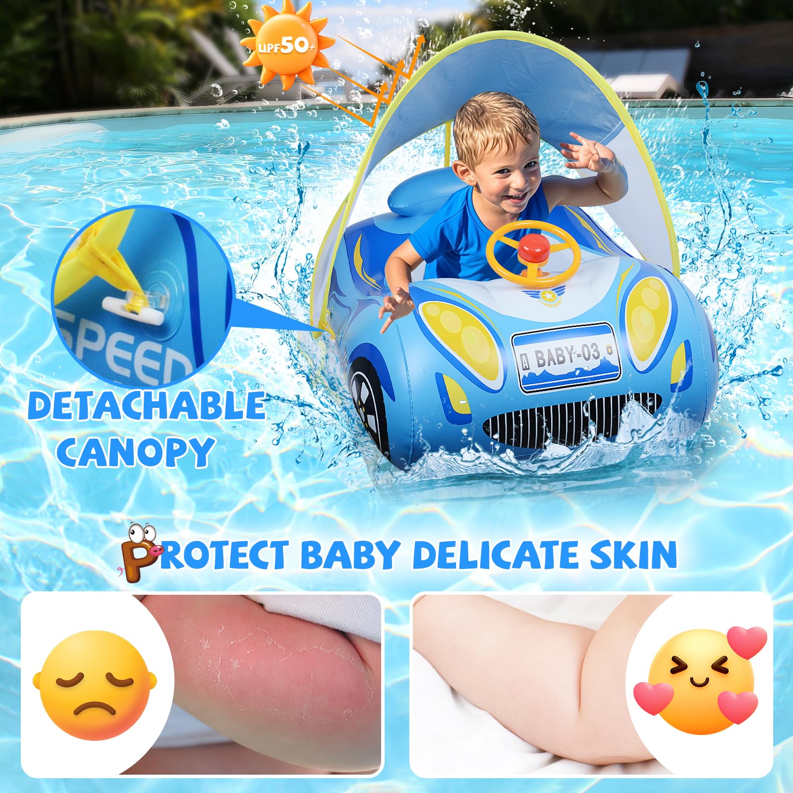 Schwimmring Baby Schwimmsitz für Babys Aufblasbarer PVC-Babyschwimmring Kinder Schwimmring Spielzeug für Baby Badesitz Schwimmbecken