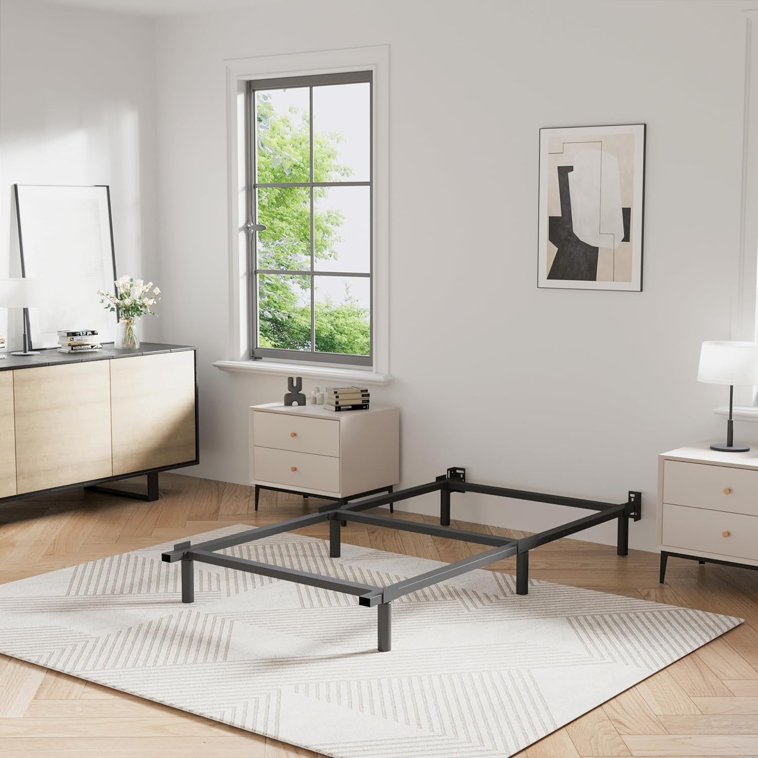 Bedsnus Twin XL Size Bed Frame, 9 Inch Metal Basics Bed