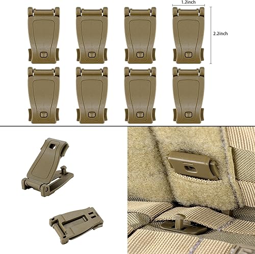 Miniatura 5 de BOOSTEADY Kit de 30 accesorios para Molle Bag Tactical Mochila Chaleco Cinturón, Grimloc Bloqueo de engranajes, Web Dominator cuerdas elásticas,