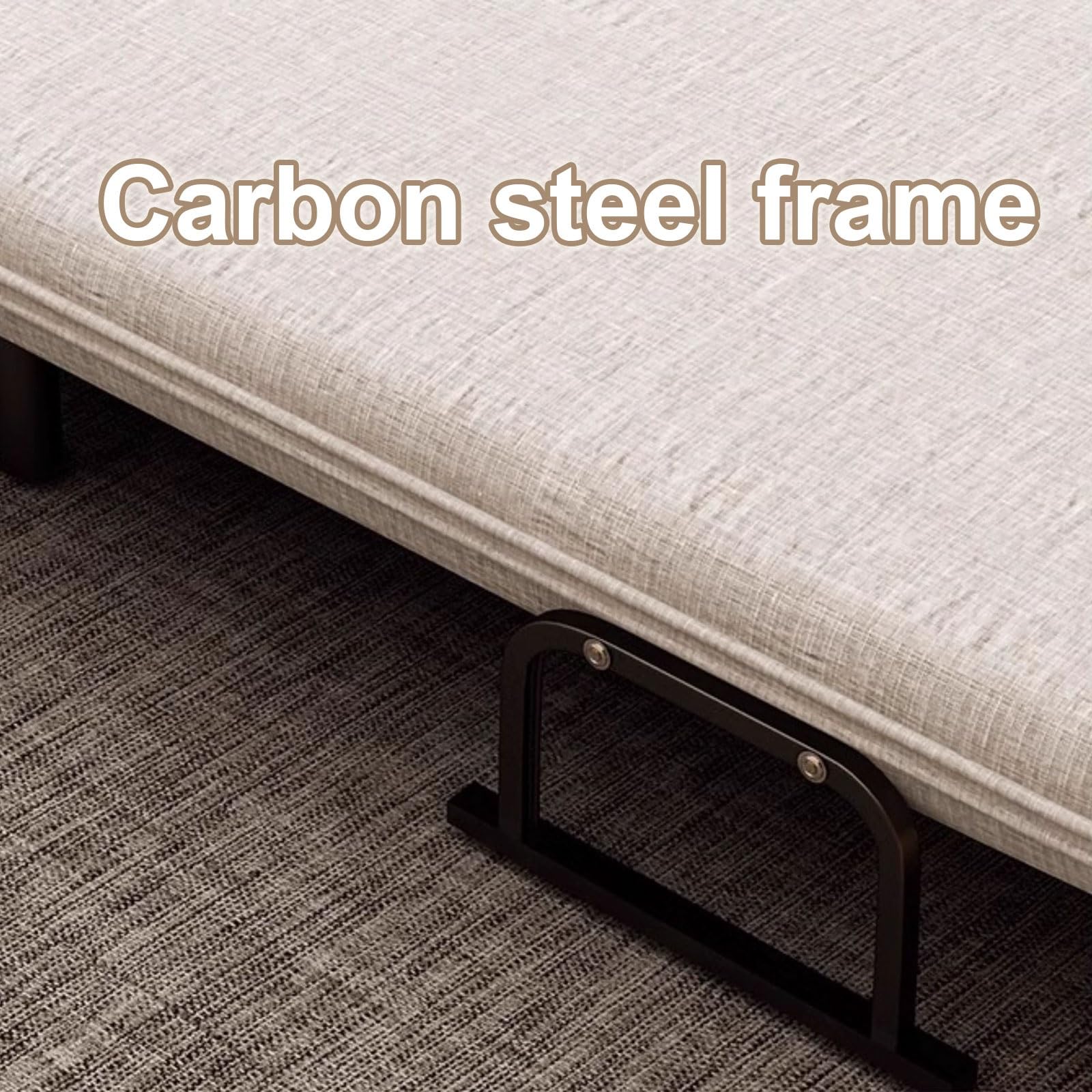 Poltrona Letto Singolo 3 in 1 Divano Letto Singolo Realizzato Con Telaio in Acciaio Al Carbonio Con Cuscino E Borsa Portaoggetti per Soggiorno E Salotto(Brown)