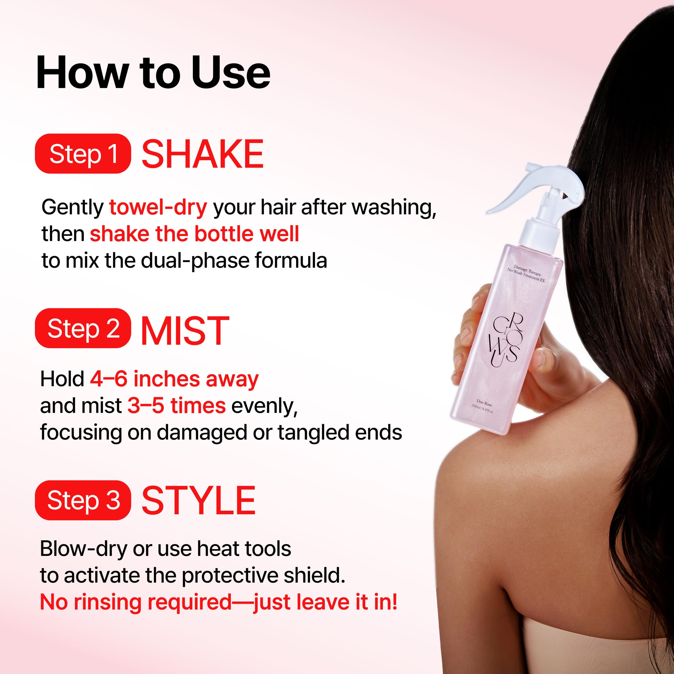 GROWUS Damage Therapy No-Wash Leave-In Conditioner Spray