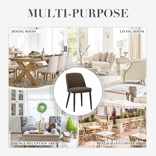 Miniatura 6 de COLAMY Juego de 2 sillas de comedor tapizadas, modernas sillas de cocina con respaldo, sillas laterales de cuero para comedor con patas de madera