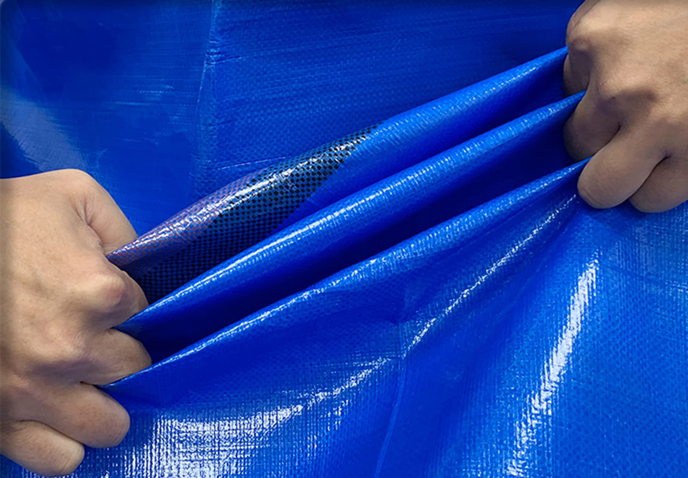 Kemping na zewnątrz plandeka plandeka pokrowiec uniwersalny odporny na promieniowanie UV materiał abażuru, używany do mebli ogrodowych, bud, kurczaka, ciężarówki, pergoli niebieski podłogowy, niebieski, 6,7 x 7,8 m