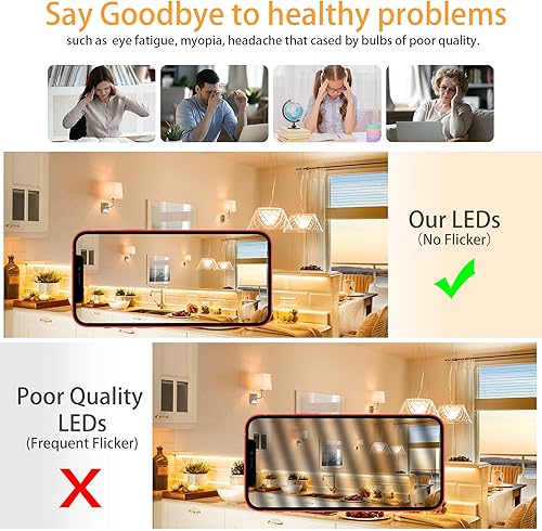 Miniatura 4 de MAXvolador Bombillas LED A19, bombillas LED equivalentes a 100 W, blanco cálido 2700K, 1100 lúmenes, base de tornillo mediano E26, CRI 85+, no