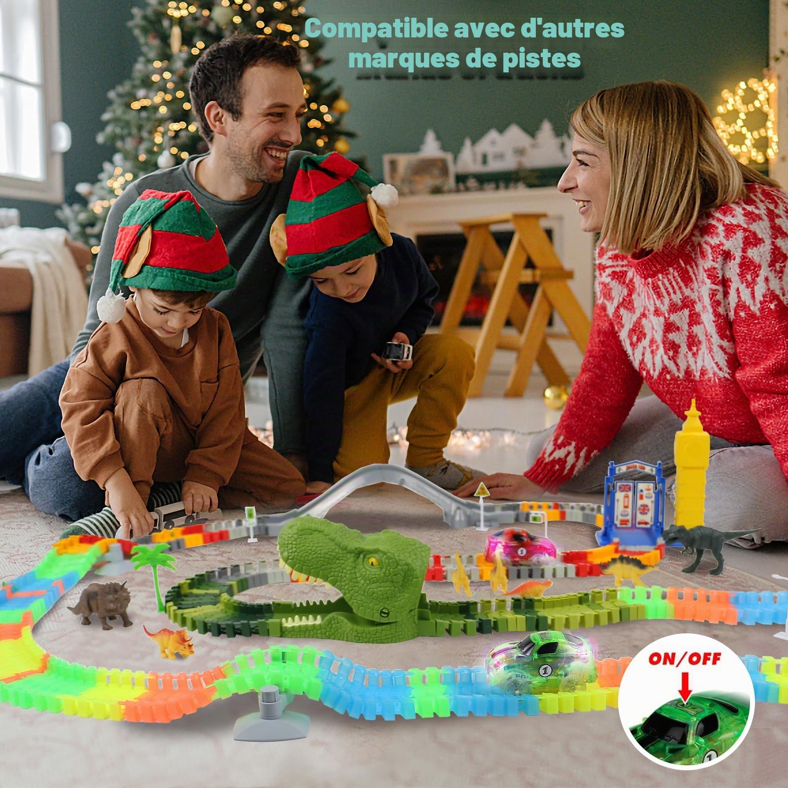 Jouet Enfant 3 Ans Circuit Voiture Enfant Jeux Enfants 3 Ans avec 2 Circuit Voiture Electrique Flexible Bricolage Jeu de Construction Educatif Jouet Garçon Cadeau Garcon Fille 3 4 5 Ans-240 Pièces