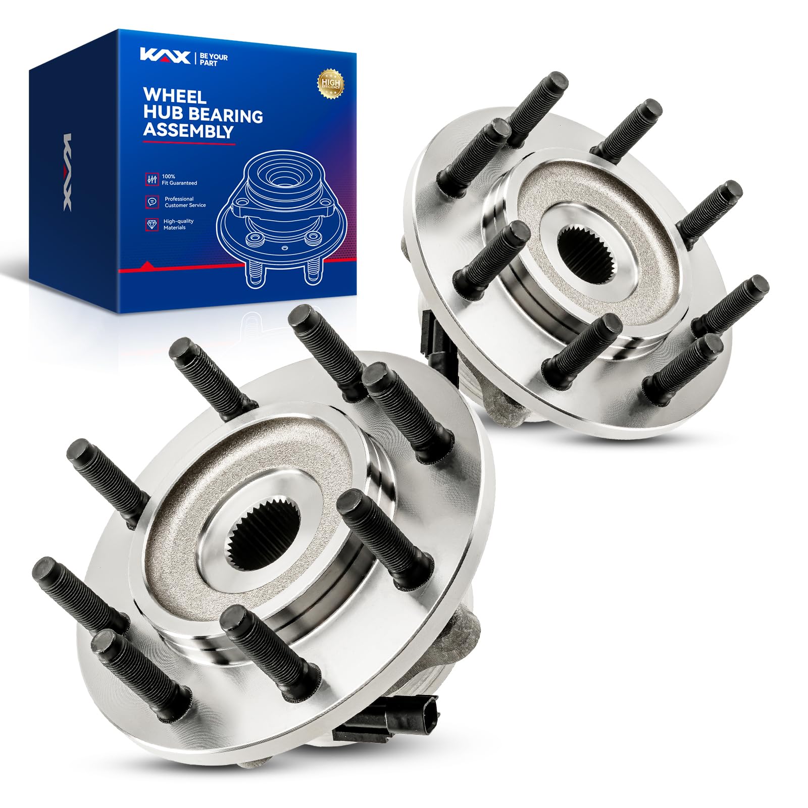 KAX 515101 Pair Front Wheel Bearing Compatible with Dodge Ram 1500 2006-2008 4WD, Dodge Ram 2500 2006-2008 4WD, Dodge Ram 3500 2006-2008 4WD,8 Lug w/ABS-image-42
