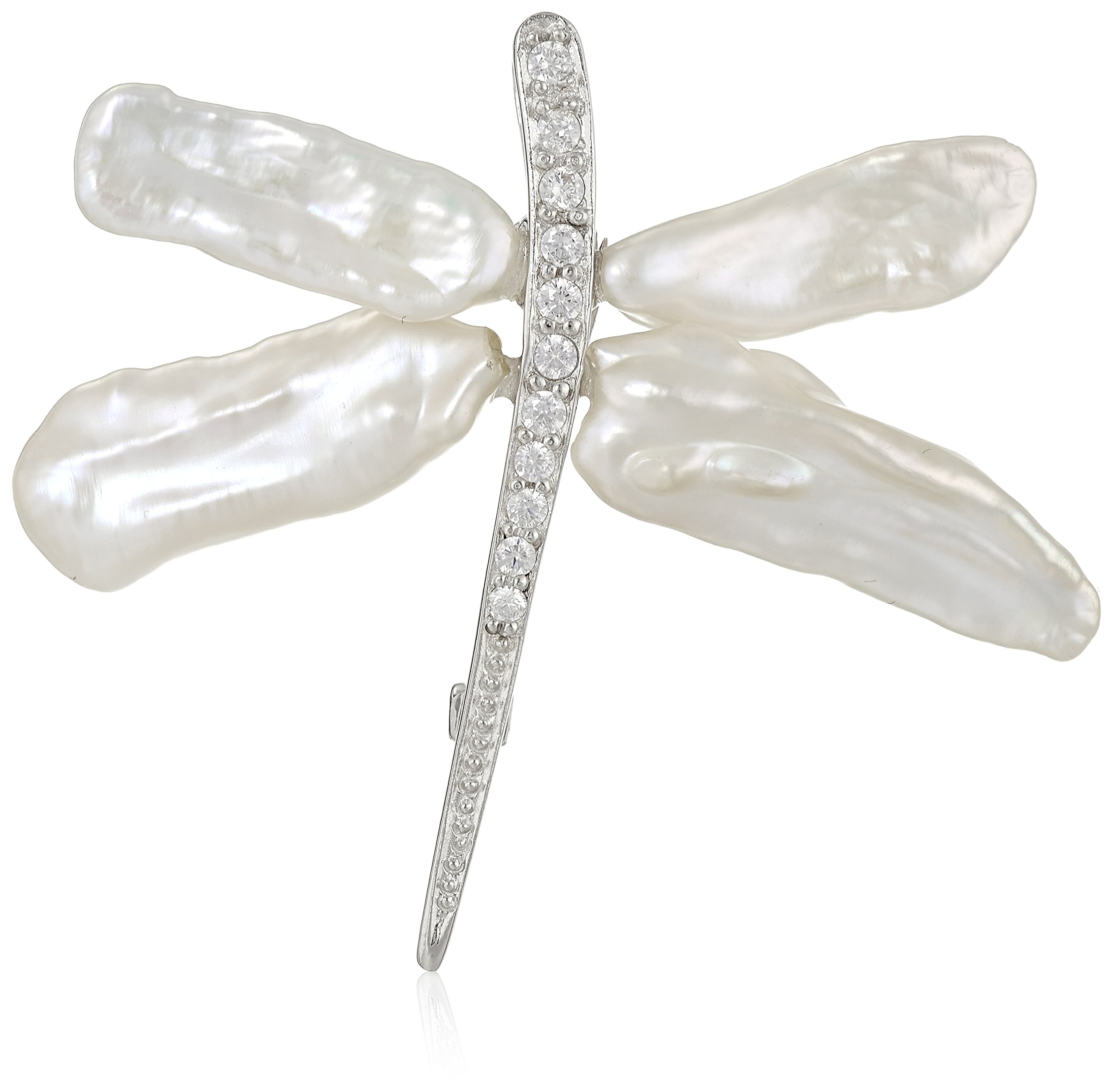 Bella Pearl Keshi Pearl Dragonfly Brooches and Pins