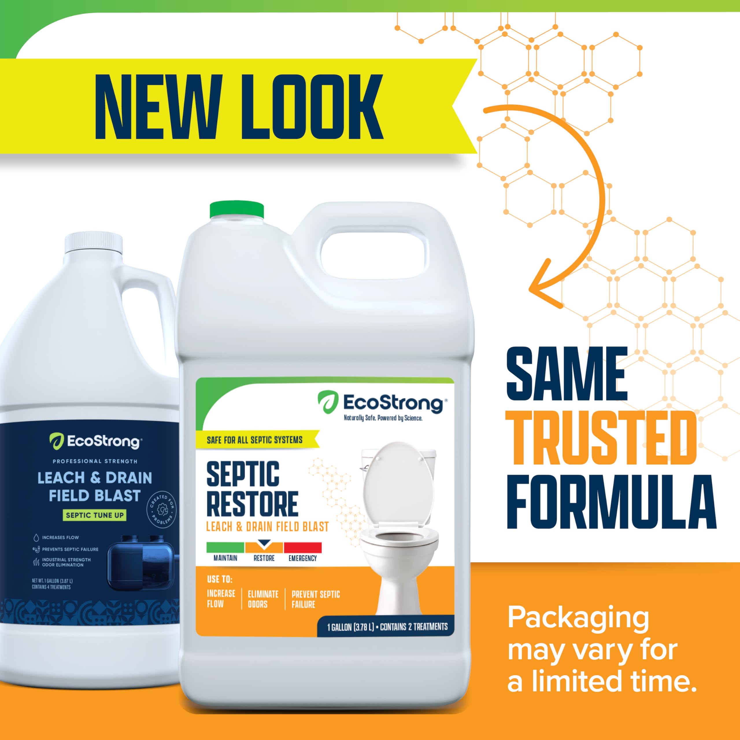 Eco Strong Trattamento del campo di drenaggio settico e liscivia | Il detergente bio-enzimatico rompe e digerisce gli intasamenti | Rimuove gli odori e il detergente principale (3,6 g)