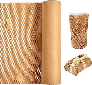 Bartlett Honeycomb Packing Paper for Shipping Recyclable Cushioning Wrap Roll 12"x100' Eco Friendly Perforated Wrapping Paper Protective Kraft Moving Suppliers for Packaging