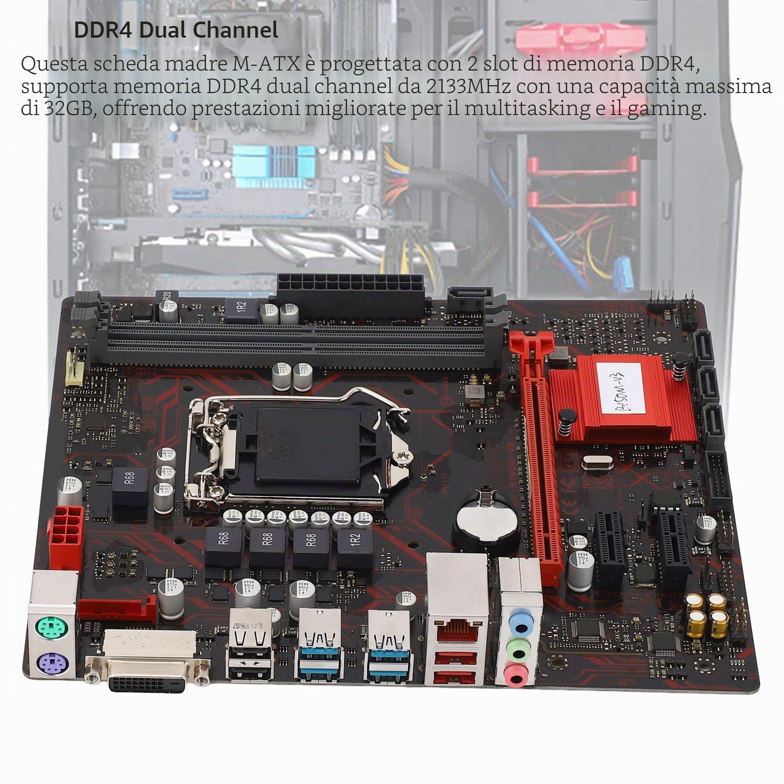 M ATX Desktop Motherboard, PCI-E 3.0 LGA 1151 CPU Slot Motherboard, DDR4 2133MHz Memory per Core I7 I5 I3 Pentium Celeron 14nm CPU