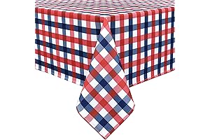 4th of July Checkered Tablecloth Fabric