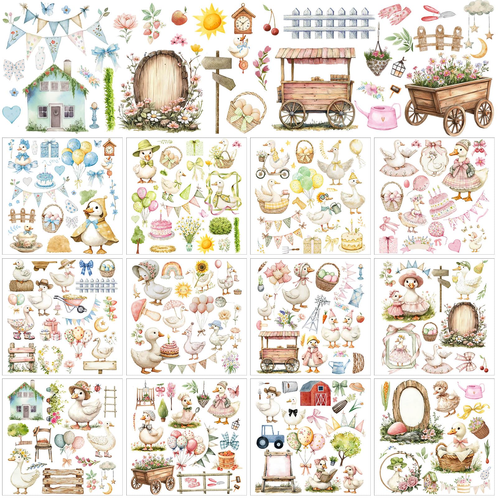 BBTO 12 Sheets Christmas Rub on Transfers for Crafts