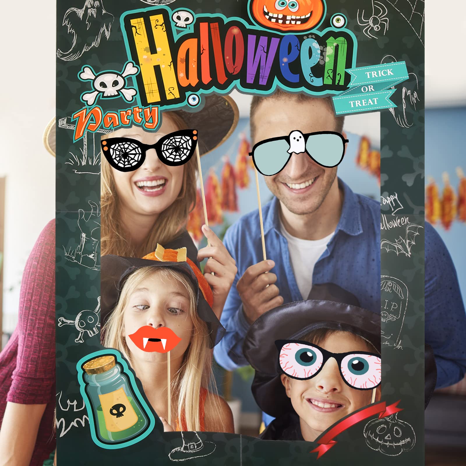 Accessoires Photo Booth Halloween 30 Pièces - Props Selfie En Carton Avec Bâtons, Réutilisables, Pour Fête Déguisée - 7