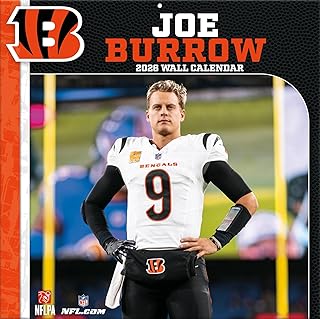 Cincinnati Bengals Joe Burrow 2026 12x12 Player Wall Calendar