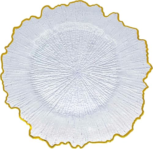 Miniatura 8 de Henilosson Platos de carga dorados de 13 pulgadas, cargadores redondos de plástico para platos de cena, bodas, fiestas, decoración elegante (24,