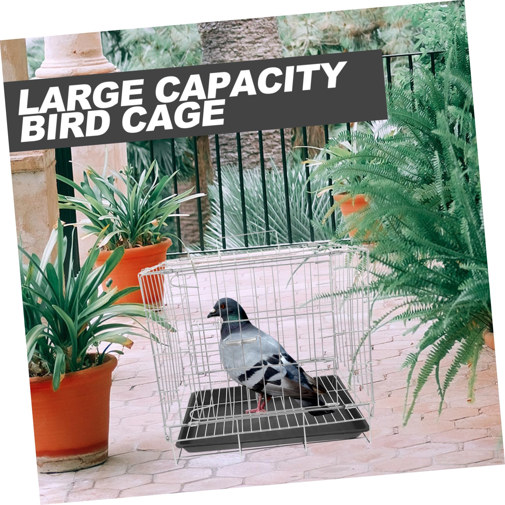 DOITOOL Jaula para Loros y Pájaros Gran Capacidad Acero Inoxidable Fácil De Limpiar y Mantener