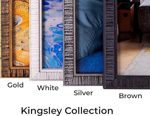 Miniatura 5 de Kingsley - Marco dorado de 6 x 11 pulgadas de madera maciza envejecida, ancho de 0.75 pulgadas, profundidad del marco interior de 0.5 pulgadas,