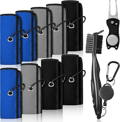 Review 11 Pack Golf Towels Set 9 Pieces Microfiber Waffle Golf Towels Golf Club Cleaner Brush and Golf Divot Tool Tri Fold Towel Golf Club Towel Golf Repair Tool Golf Ball Cleaner Marker Golf Accessories Review 11 Pack Golf Towels Set 9 Pieces Microfiber Waffle Golf Towels Golf Club Cleaner Brush and Golf Divot Tool Tri Fold Towel Golf Club Towel Golf Repair Tool Golf Ball Cleaner Marker Golf Accessories