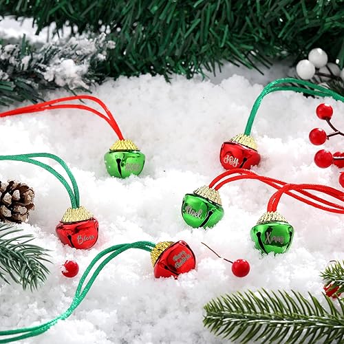Miniatura 4 de Jetec 36 Pieces Christmas Bell Necklaces Xmas Holiday Necklaces Red and Green Necklace with Ribbons for Woman Man Christmas Party Favors Accessories