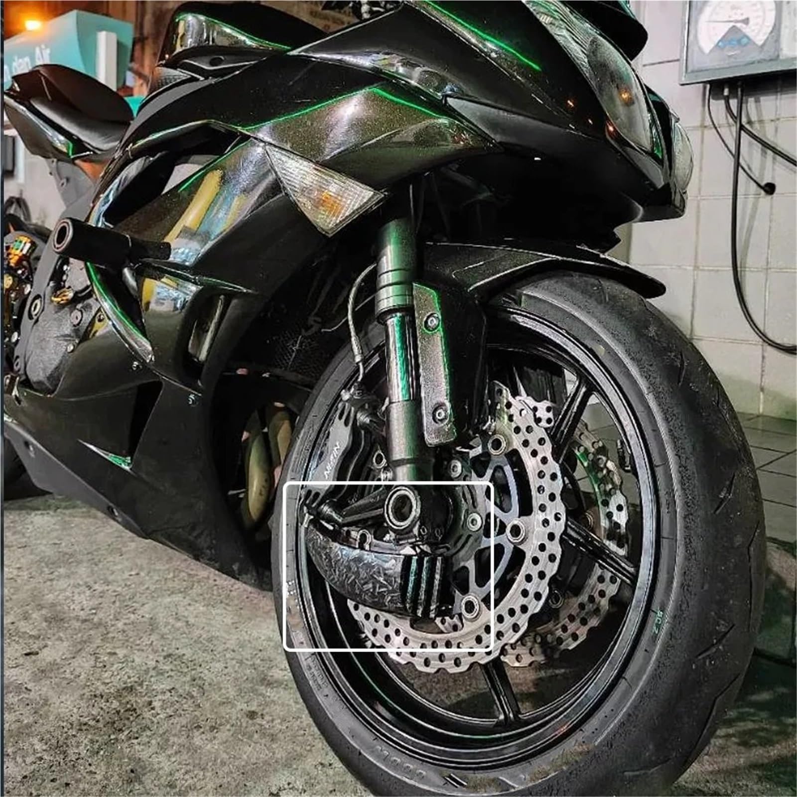Conductos de refrigeración de aire de pinza Conductos de aire de refrigeración del disco delantero y enfriador de pinza de freno compatibles con Kawasaki ZX10R, ZX6R, ZX-10R, ZX-6R.(Glossy Black)