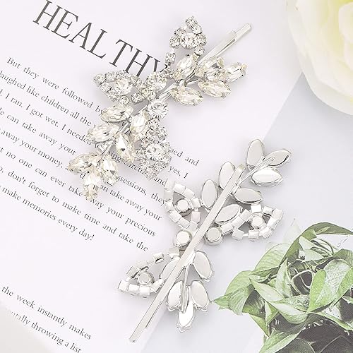 Miniatura 4 de 4 pinzas para el pelo de novia con diamantes de imitación, horquilla de boda, horquilla de novia de cristal, pasador de diamantes de imitación,