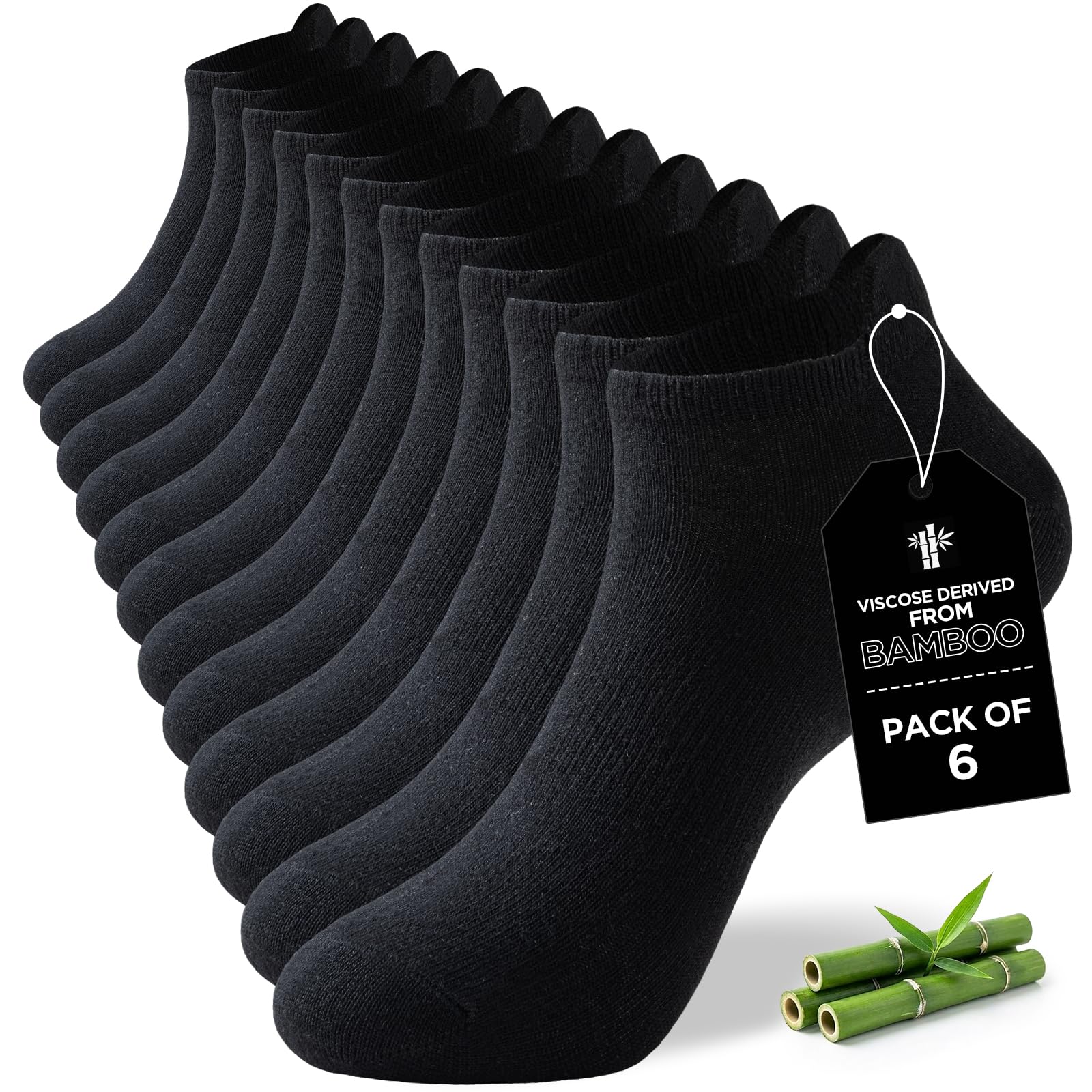 Niorasen Bambus Sneaker Socken Herren Damen 43-46 37-42, Atmungsaktive Sportsocken, Anti Geruch Laufsocken, Antibakterielle Kurze Sommer Knöchelsocken, Halbsocken, Bambussocken 6 Paar
