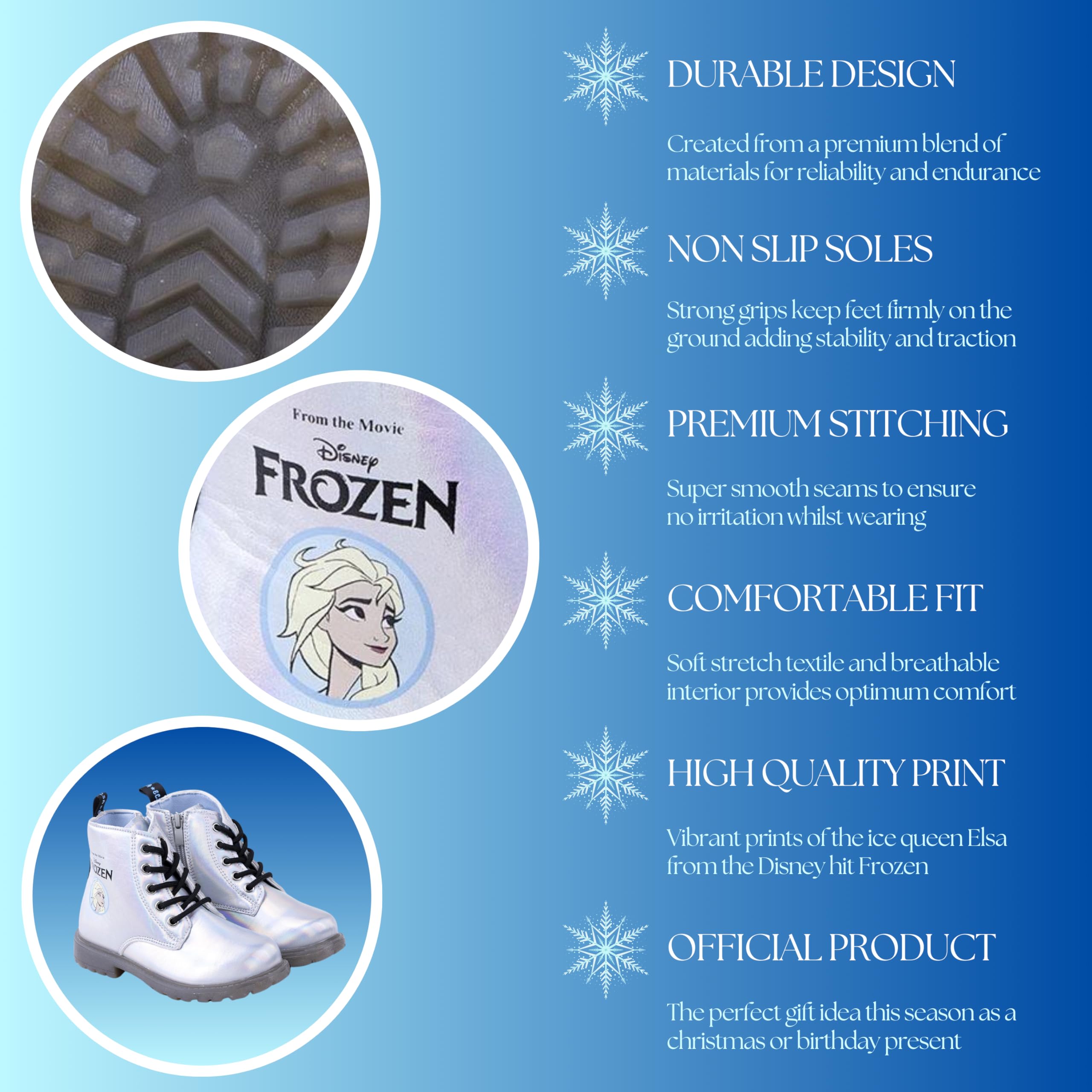 Disney Frozen Stivali per Ragazze, Calzature per Ragazza, Design di Scarpe Luminose, Stivali Classici Elsa, Regalo per Bambina, Taglie EU 27 a 34