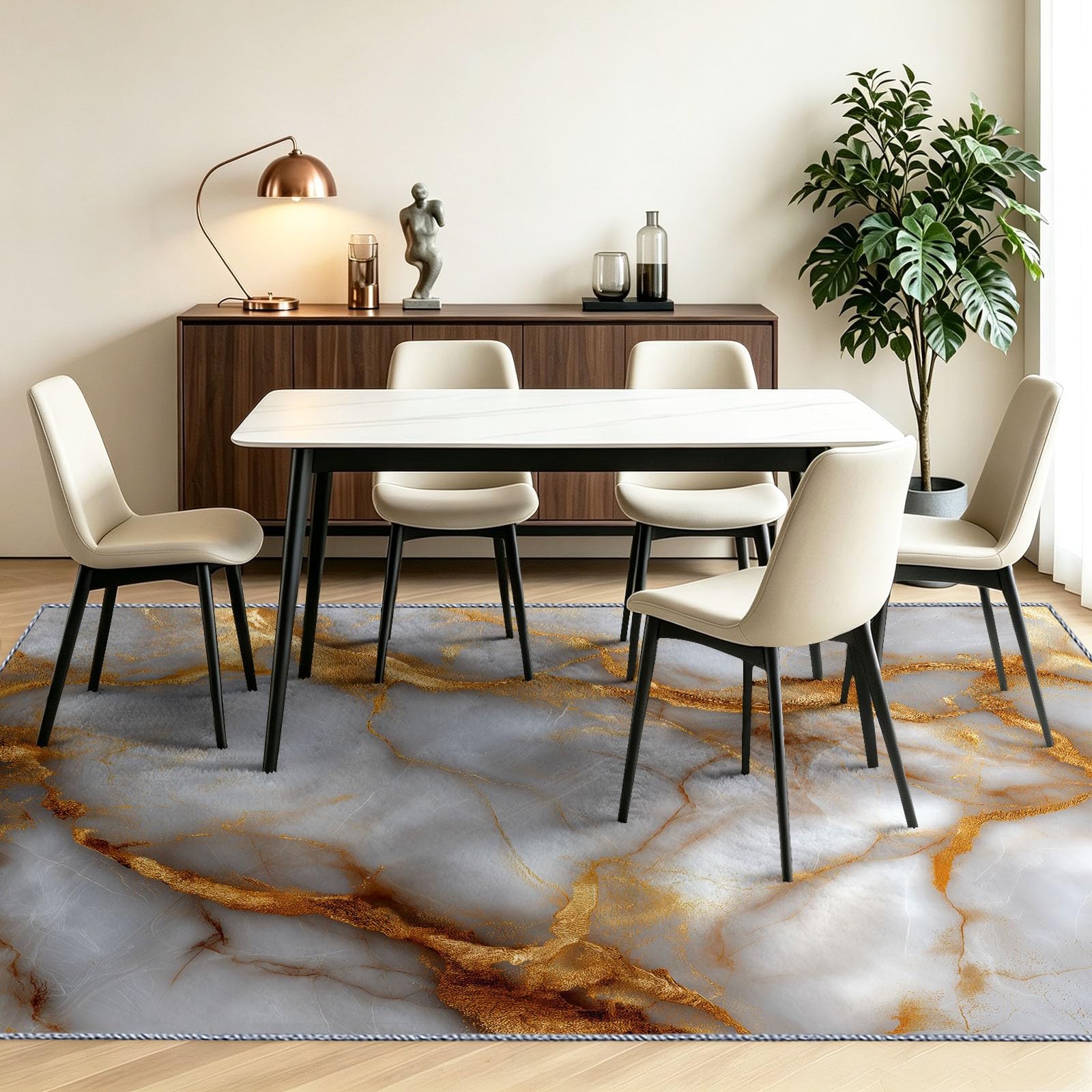 Lavable Tapis Surréaliste Salon Pile Courte Rug 140 x 200 cm