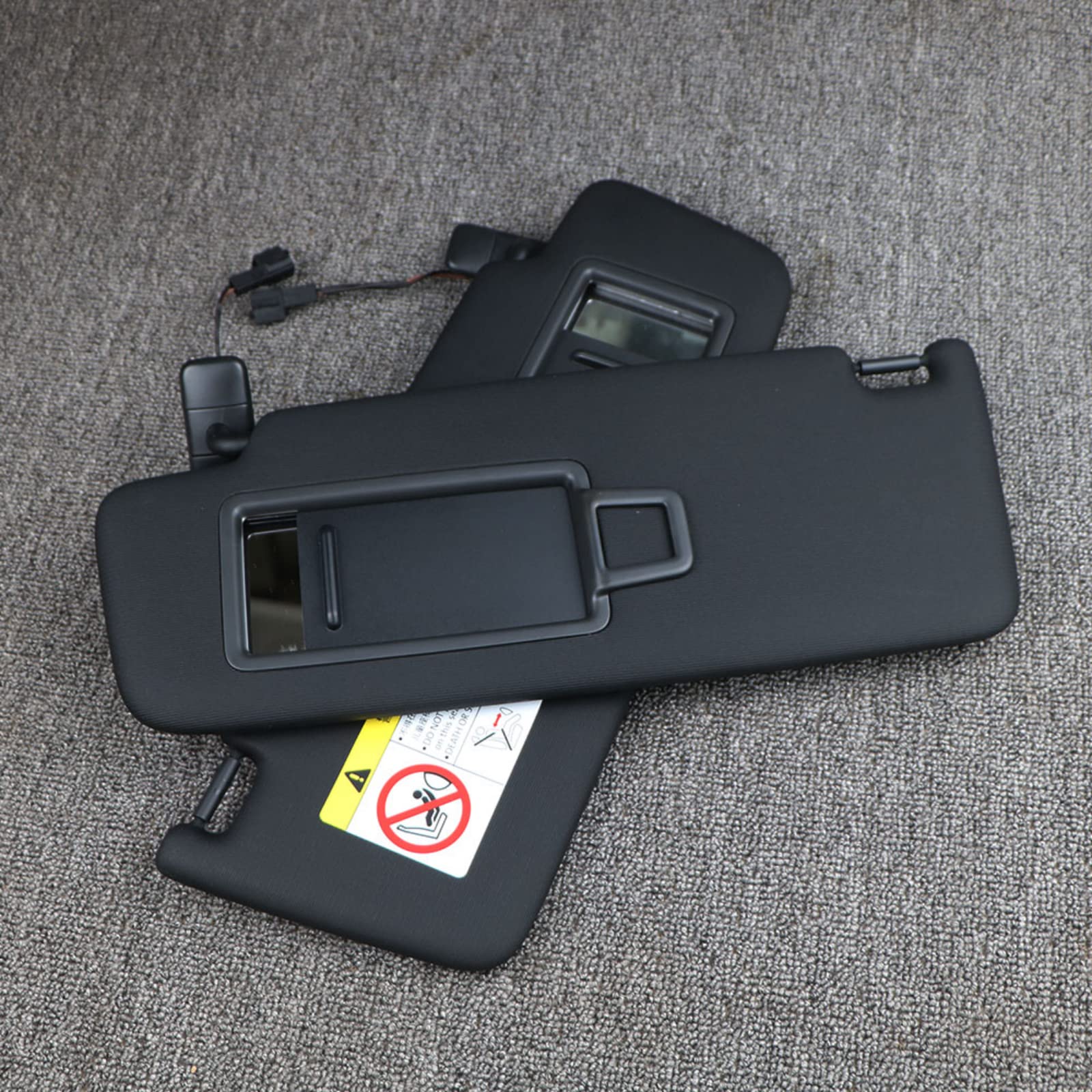 For VW Golf 7 SportsVan,For Jetta MK7 T-Cross,For Passat B8 CC E-Golf T-Roc 213- Pair Gray Front Sun Visor Panel With Makeup Mirror(Black Pair)