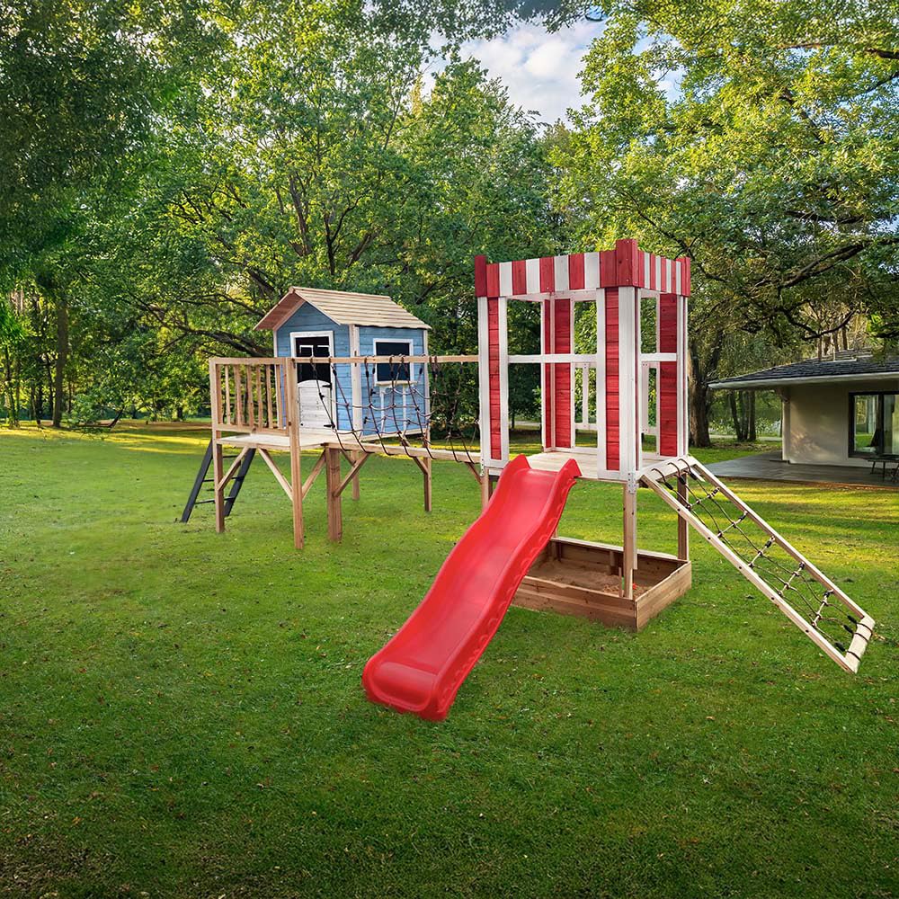 Home Deluxe - Spielpark inkl. Rutsche WUNDERLAND - 555 x 340 cm | Ausstattung inkl. Rutsche