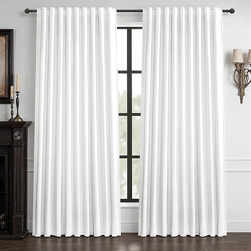 Miniatura 81 de Cortinas opacas totales de abedul de 96 pulgadas de largo para dormitorio, 8 pies de alto, cortinas rústicas de campo térmicas pesadas para sala de