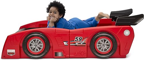 Miniatura 4 de Delta Children Turbo Race Car - Cama individual, rojo + colchón Delta Children Snooze de espuma viscoelástica de 6 pulgadas (individual)