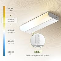 Vista 5 de ASD Luz LED cableada de 9 pulgadas para debajo del gabinete, interruptor de encendido/apagado e 5CCT 2700K-5000K, 4W 337LM CRI90+, accesorio