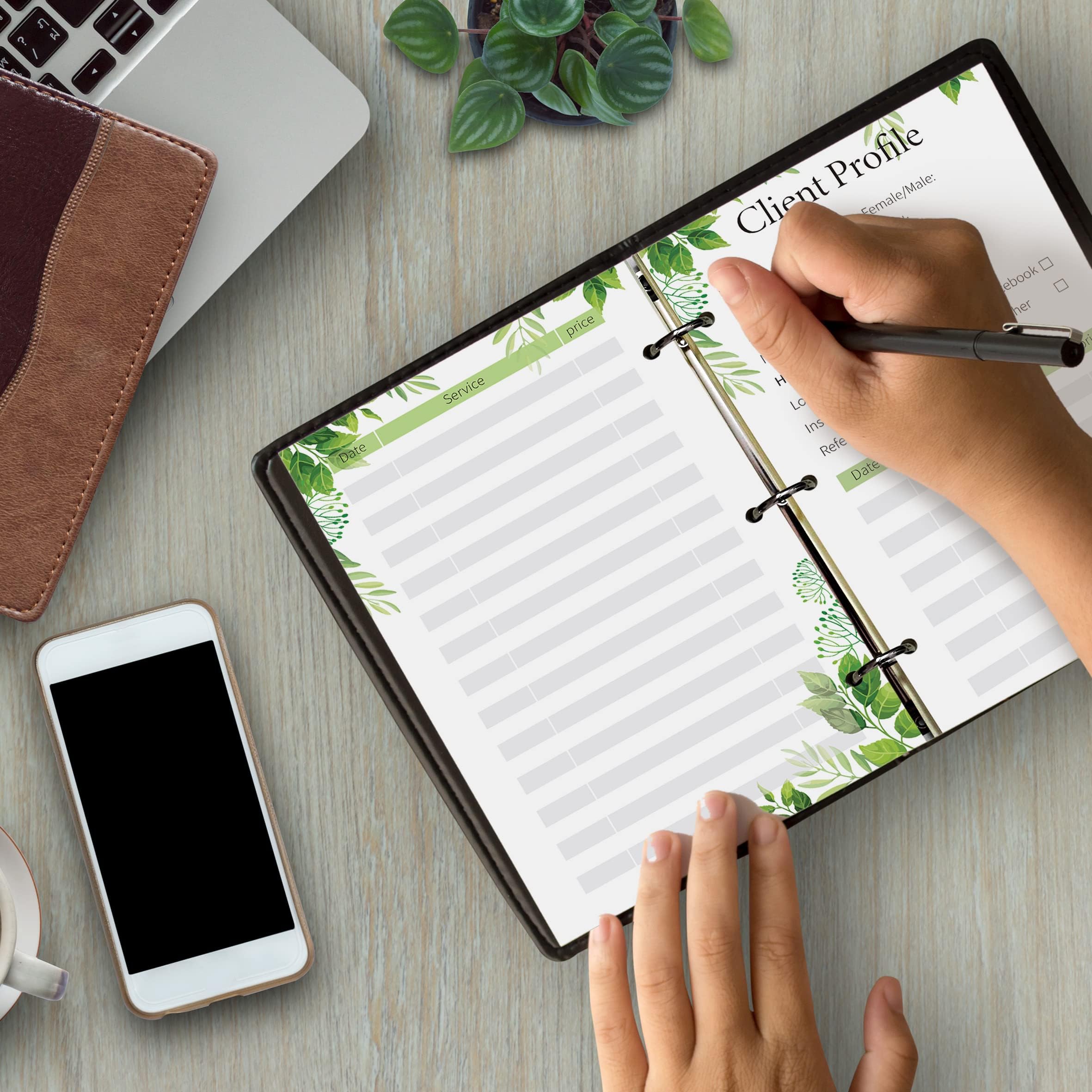 Lesnala The Clent Lst Clent Record Book Bnder Nsert Cards For