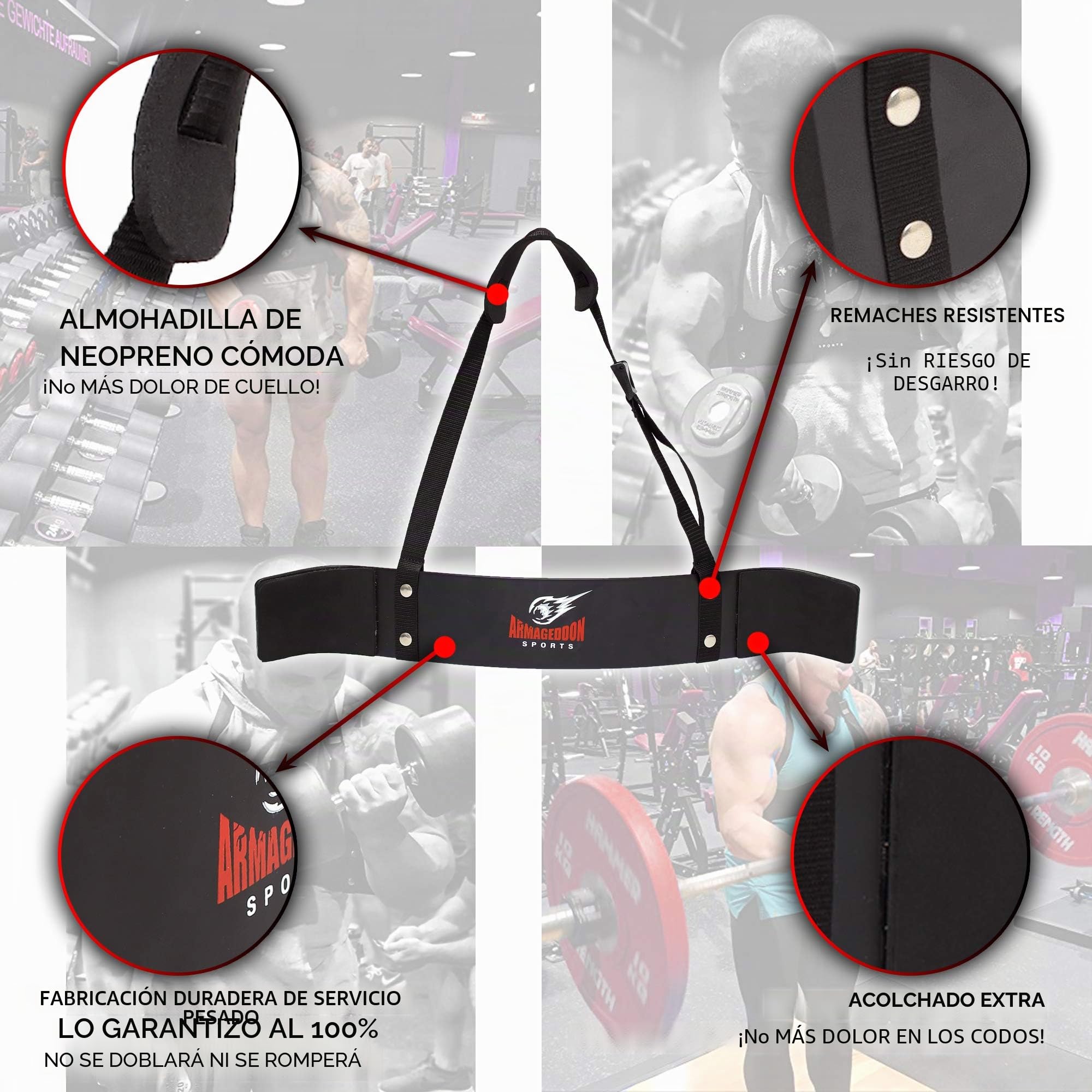 ARMAGEDDON SPORTS Arm Blaster para Curl Bíceps – Accesorio Musculación Profesional para Entrenamiento de Brazos – Soporte Ergonómico para Culturismo y Gym – Aislador de Bíceps Ajustable Hombre Mujer
