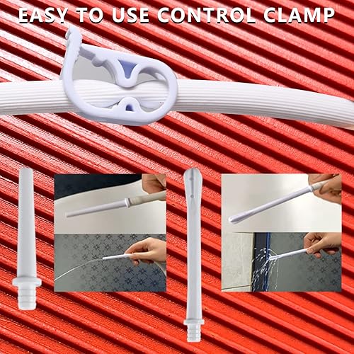 Miniatura 5 de Kit de bolsa de enema casero de 2 cuartos de galón con puntas de manguera y abrazadera de flujo de agua, bolsa de enema de limpieza de colon (rojo)