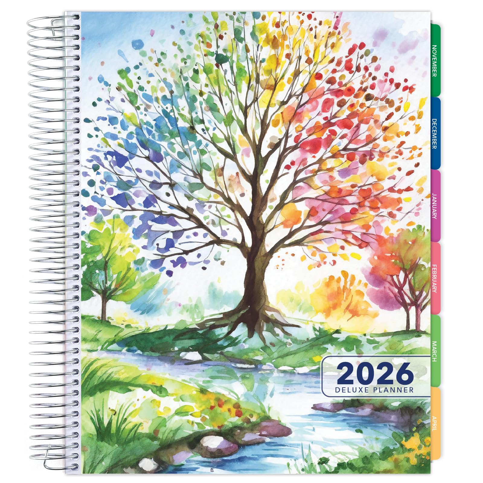DELUXE 2026 Planner, 8.5"x11": 14 Months (November 2025 - December 2026), Includes Page Tabs, Bookmark, Planning Stickers, Pocket Folder Daily Weekly