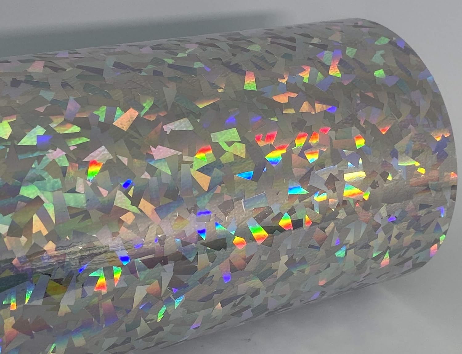 Silver HOLOCRYSTAL Self-Adhesive Sign Vinyl, 12 inch by 10 Feet