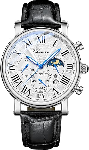 FANMIS Reloj analógico deportivo militar multifuncional clásico para hombre, vestido de negocios, impermeable, cronógrafo luminoso, cielo