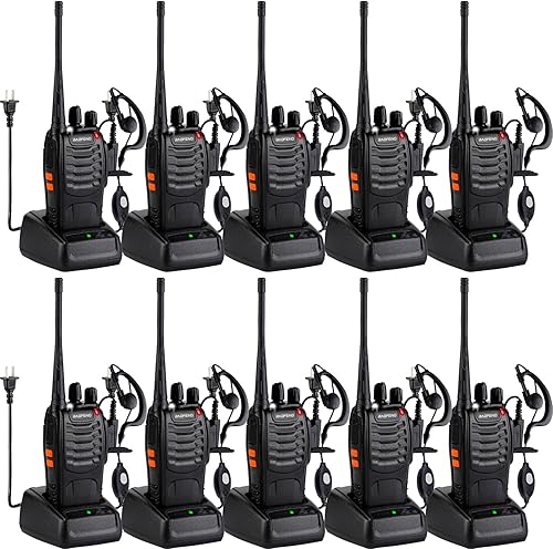 Miniatura 9 de Walkie Talkies Baofeng 888S recargables de largo alcance con auriculares para adultos, radio profesional de 16 canales, radio manual de dos vías,