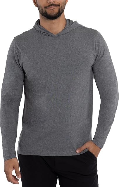 X RAY T-Shirt manches longues à capuche, coton doux Stretch Premium Slim Fit Casual Fashion Tee