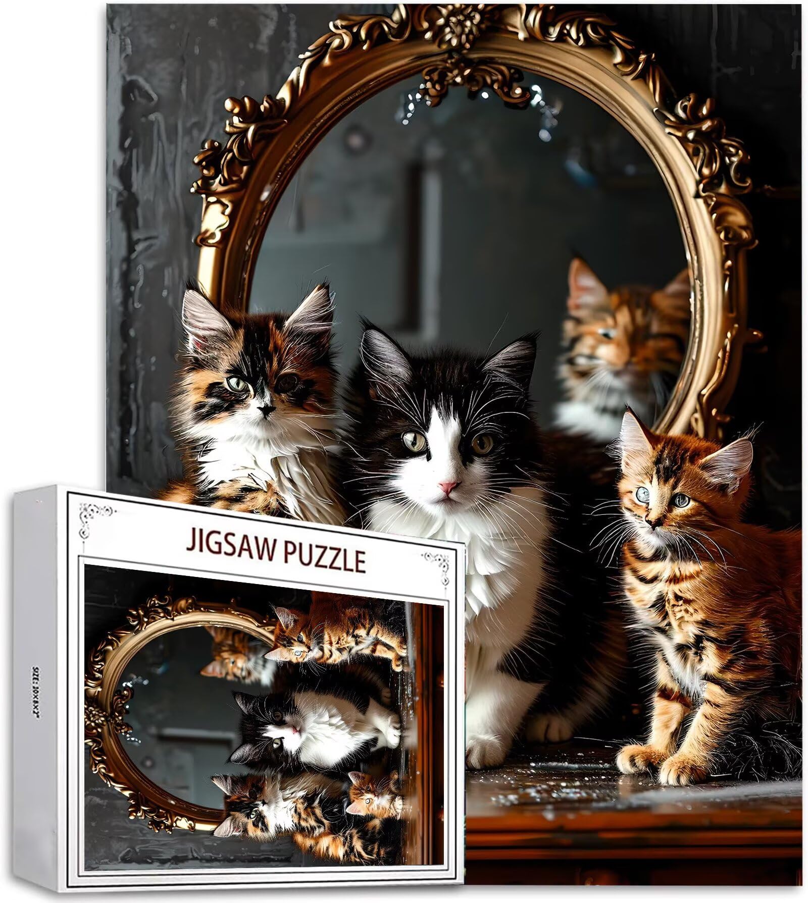 Puzzle kot, 5000 elementów, drewniane puzzle dla dorosłych, wielokolorowe, drewniane puzzle, klasyczne puzzle, tygrys, drewniana Jigsaw dla dorosłych i dzieci w wieku 14 lat, prezenty, dekoracja