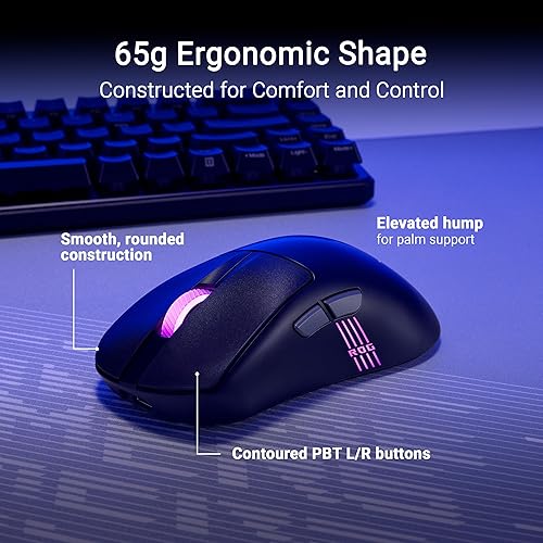 Miniatura 2 de ASUS Ratón inalámbrico ROG Keris II Origin para juegos, ergonómico para diestros, 2.29 oz, conectividad trimodo, 42K DPI, batería de hasta 127 Negro